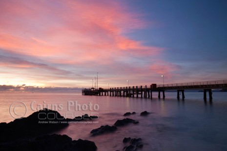 Image of Palm Cove jetty silhouetted at dawn, Cairns North Queensland, Australia