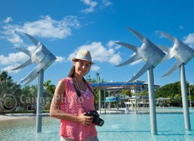 Image of photographer at Esplanade Lagoon, North Queensland, Australia