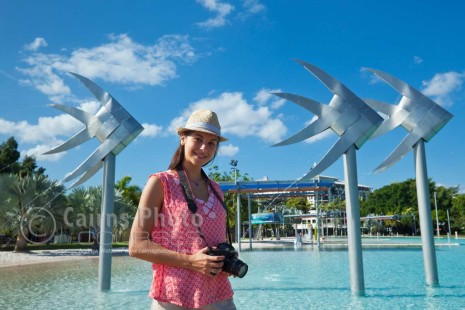 Image of photographer at Esplanade Lagoon, North Queensland, Australia