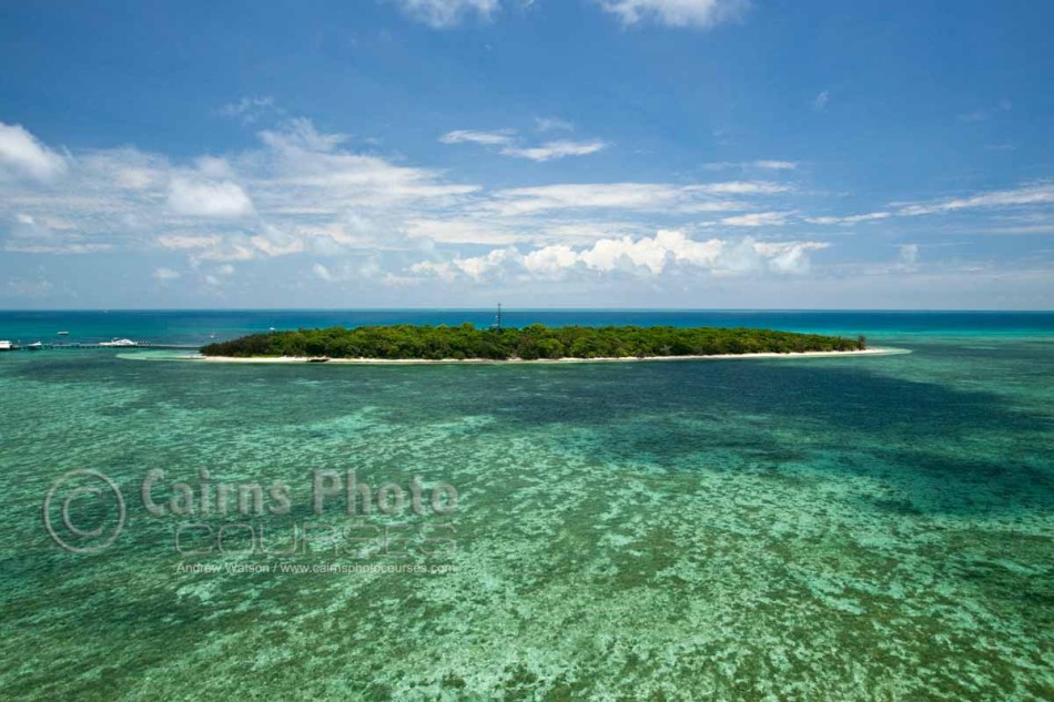 Aerial image of Green Island, Great Barrier Reef, Cairns, North Queensland, Australia