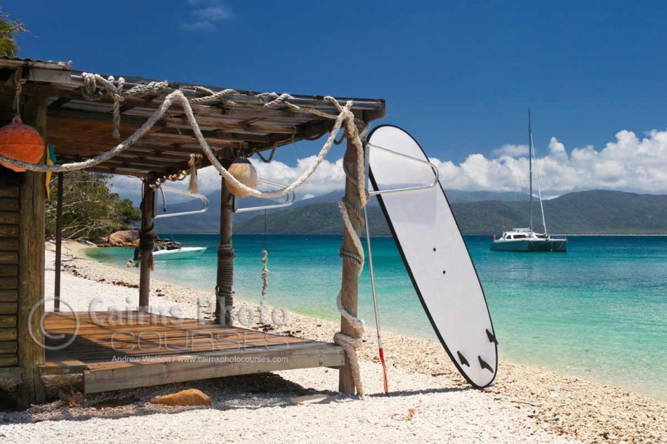 Image of boat shed at Welcome Bay, Fitzroy Island, Cairns, North Queensland, Australia