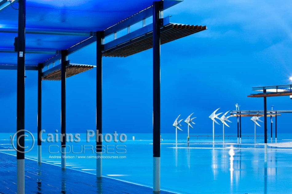 Image of Esplanade Lagoon at twilight, Cairns, North Queensland, Australia