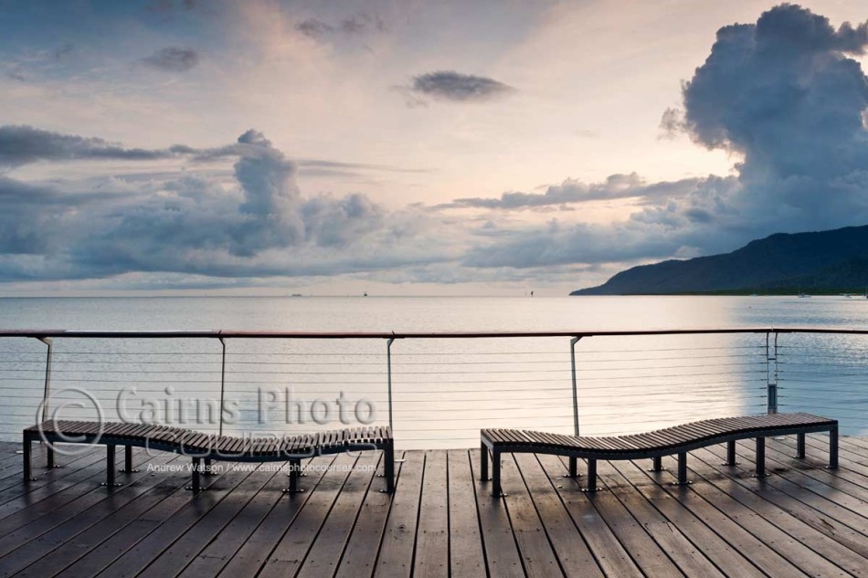 Image of Esplanade Boardwalk at dawn, Cairns, North Queensland, Australia